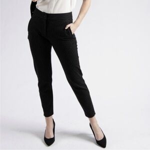 Betabrand Black Pinstripe Skinny Leg Yoga Trouser Pants Size MP